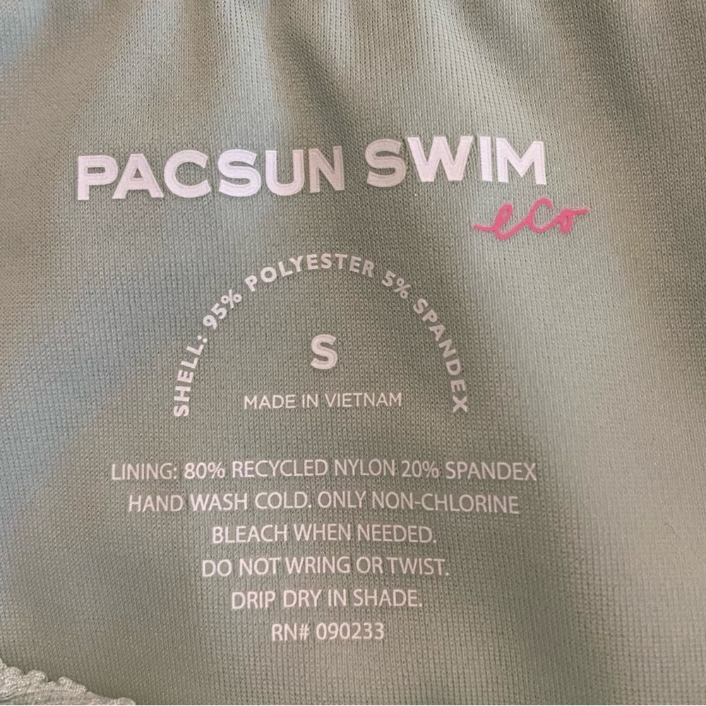 PacSun Aqua Riviera Scrunch Scoop High Cut Bikini Bottom S - Picture 5 of 8